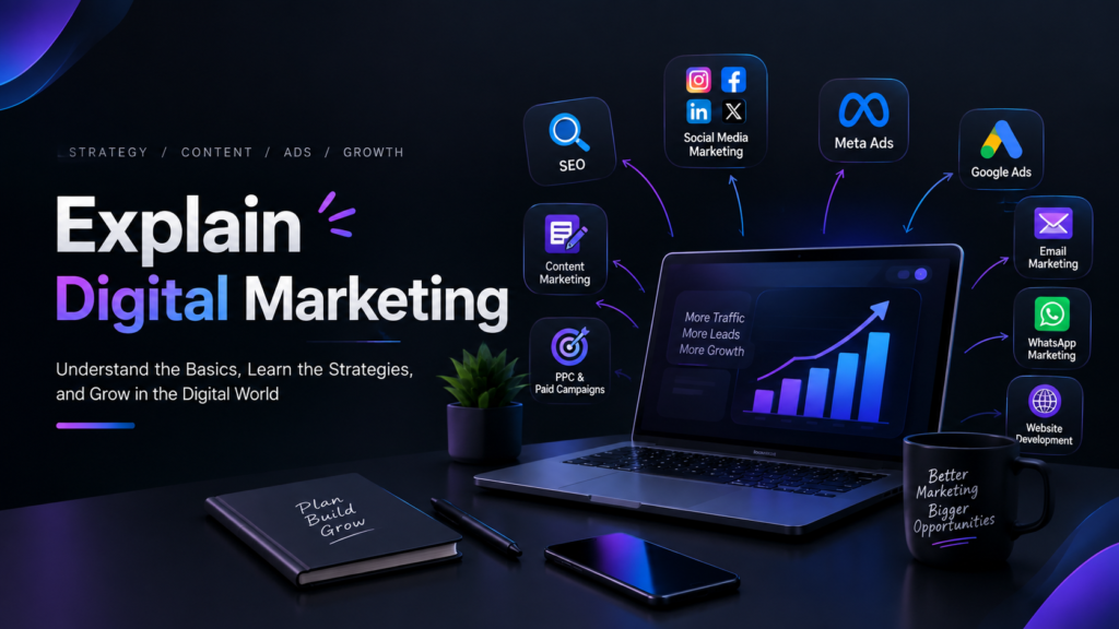 Explain Digital Marketing and its key strategies and channels